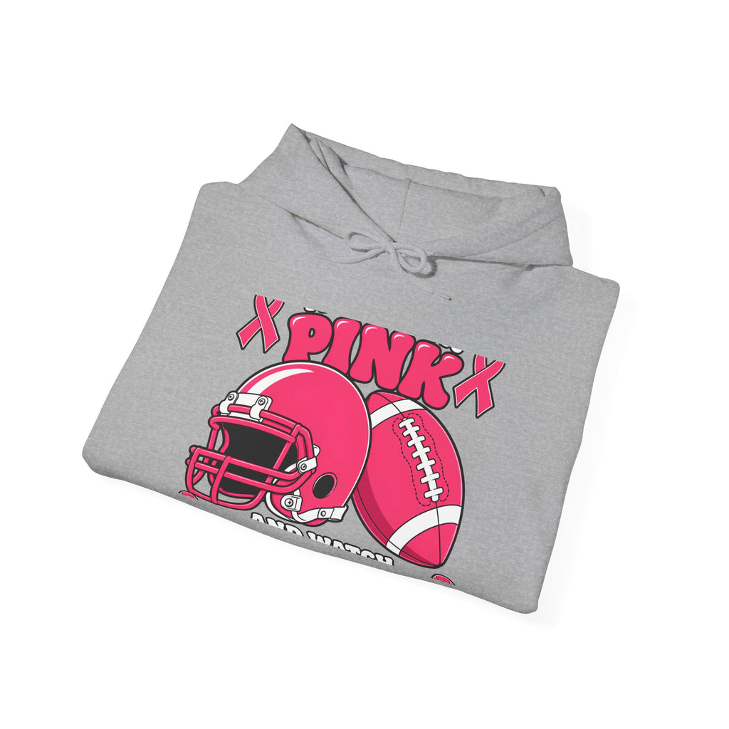 Pink Football Helmet Hoodie — "X PINK X" Graphic Sweatshirt