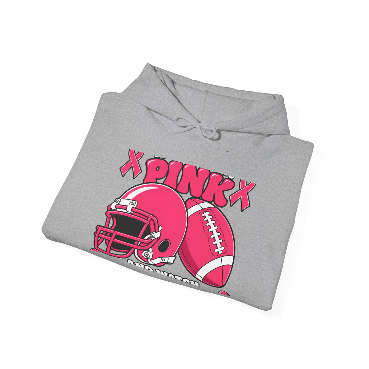 Pink Football Helmet Hoodie — "X PINK X" Graphic Sweatshirt