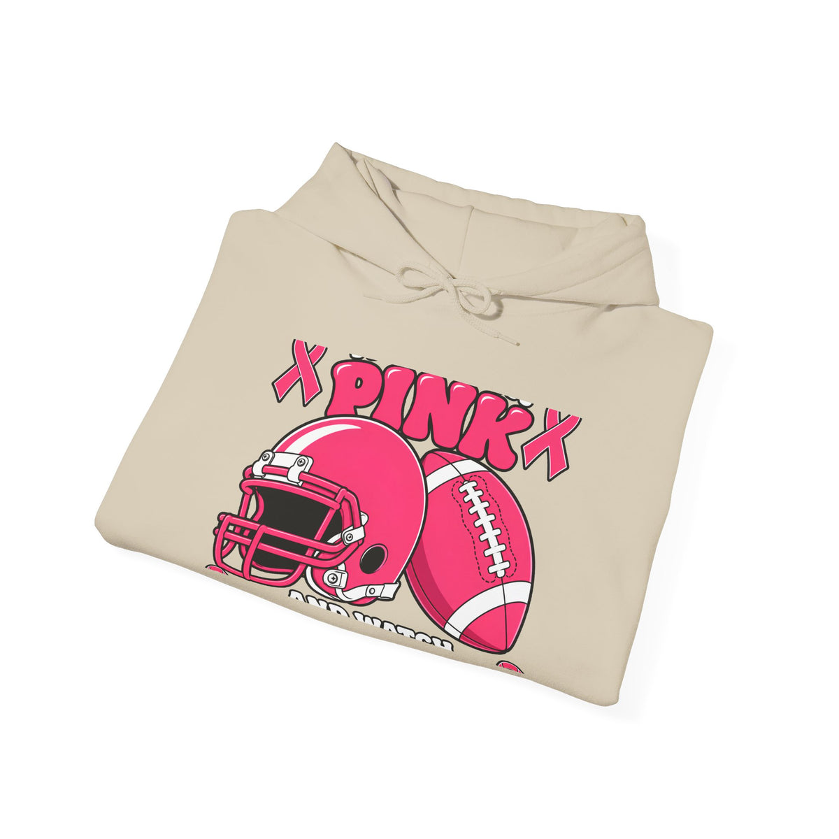 Pink Football Helmet Hoodie — "X PINK X" Graphic Sweatshirt