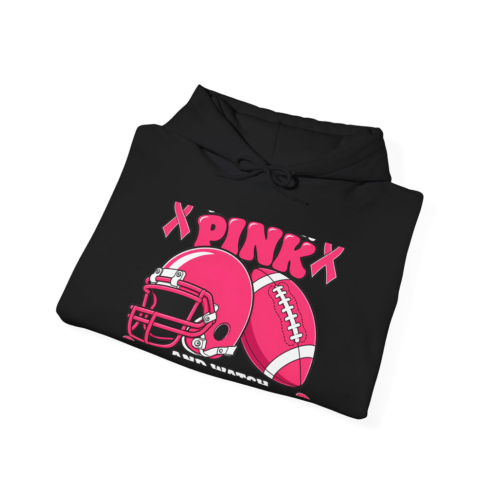 Pink Football Helmet Hoodie — "X PINK X" Graphic Sweatshirt