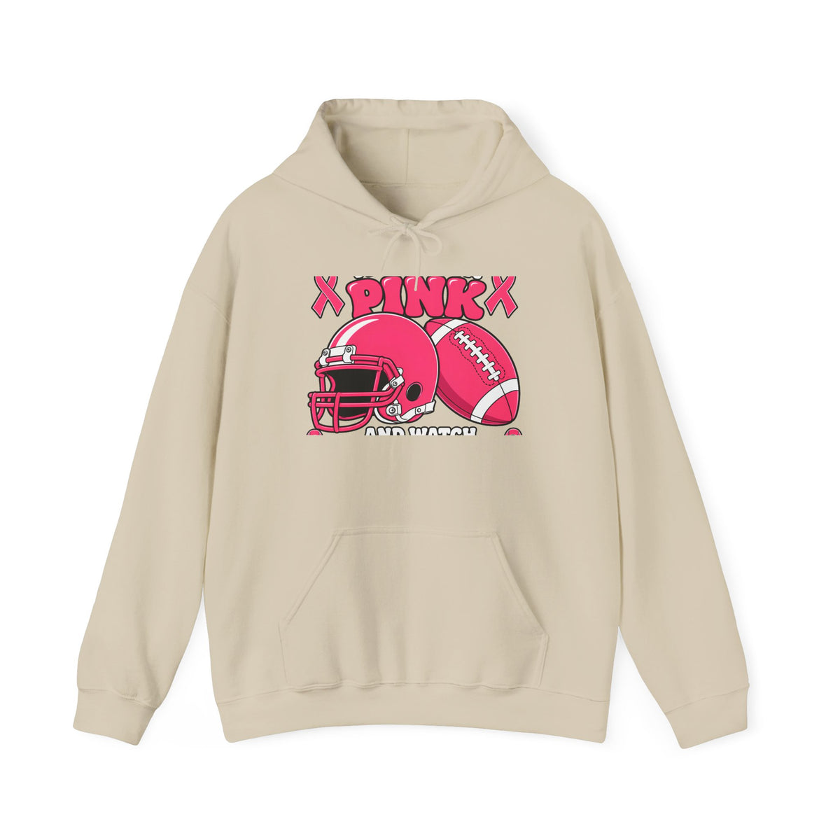 Pink Football Helmet Hoodie — "X PINK X" Graphic Sweatshirt