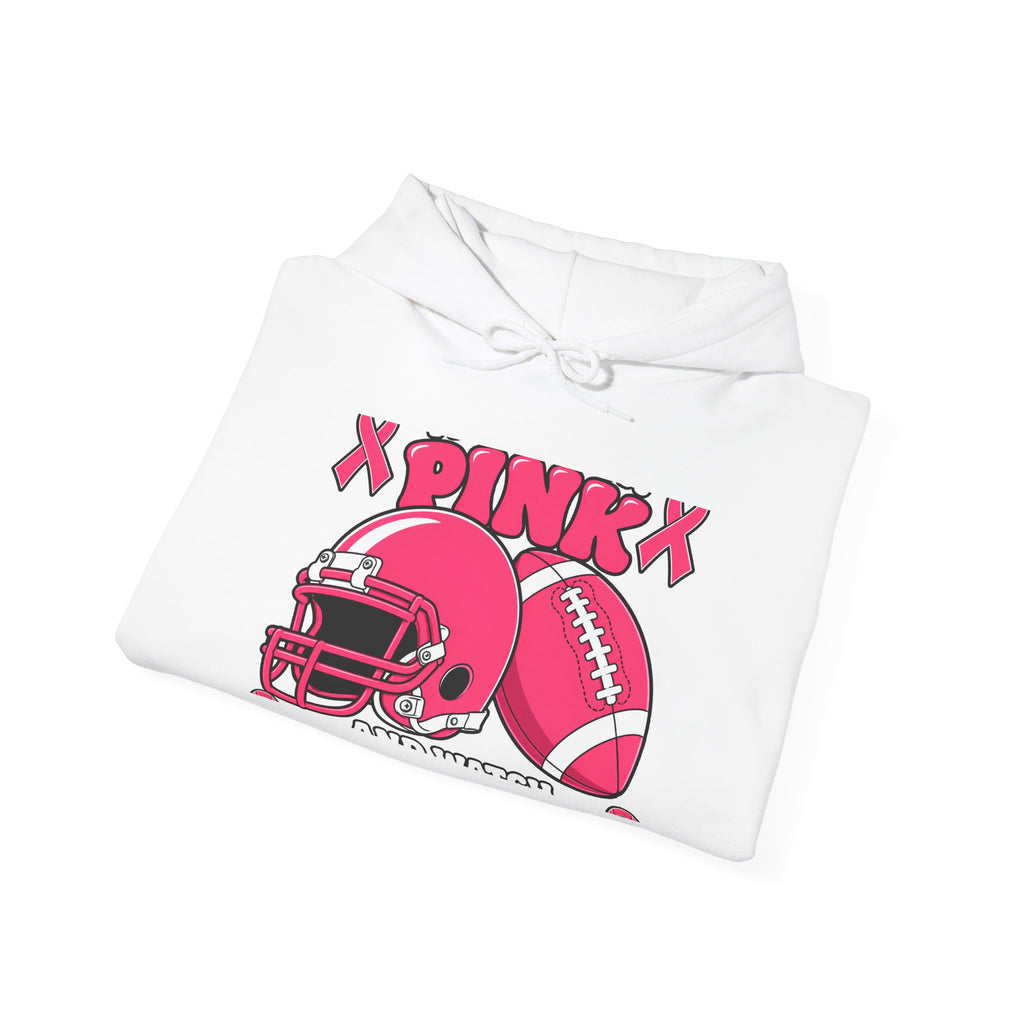Pink Football Helmet Hoodie — "X PINK X" Graphic Sweatshirt
