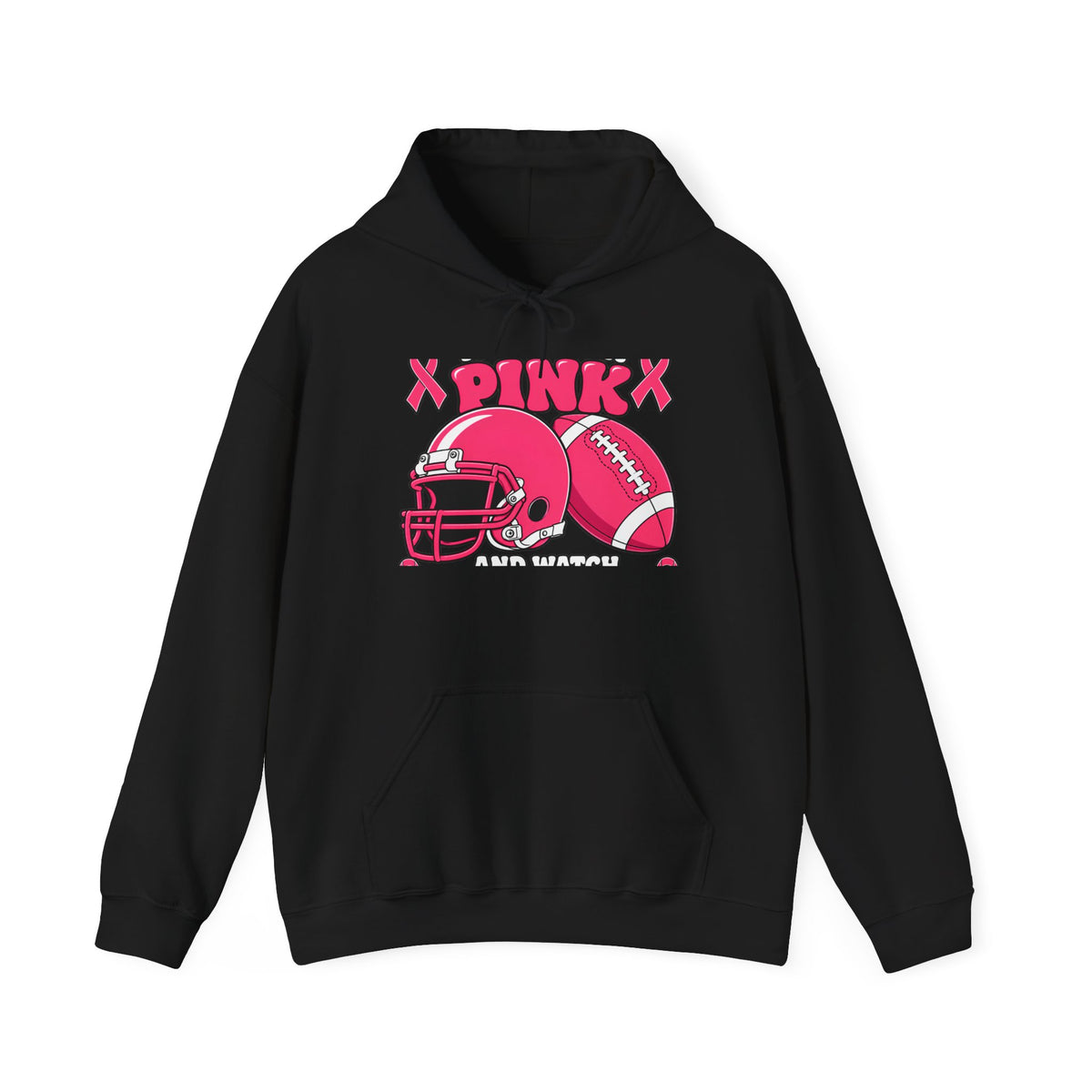 Pink Football Helmet Hoodie — "X PINK X" Graphic Sweatshirt
