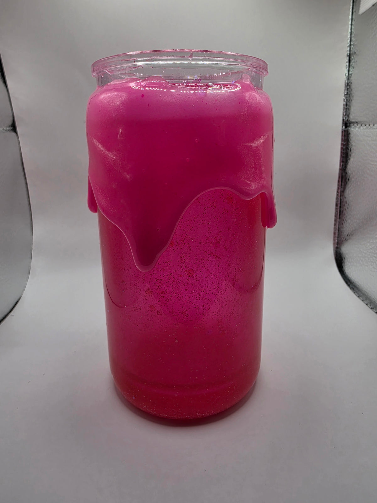 Pink Glow in the Dark Lava Snow Globe Tumbler