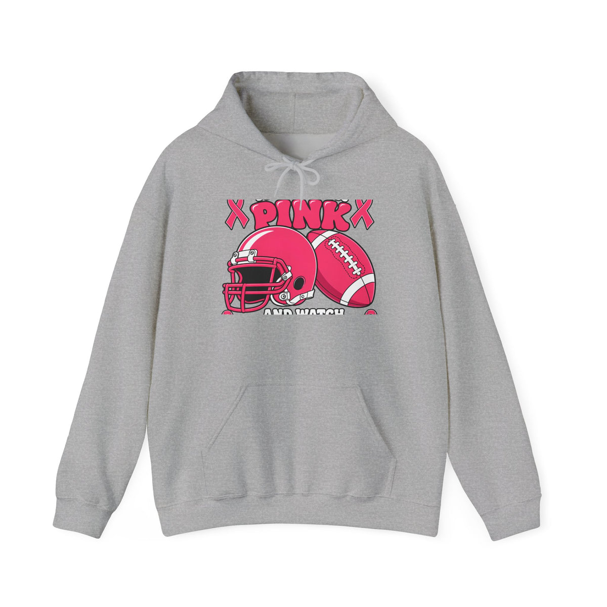 Pink Football Helmet Hoodie — "X PINK X" Graphic Sweatshirt