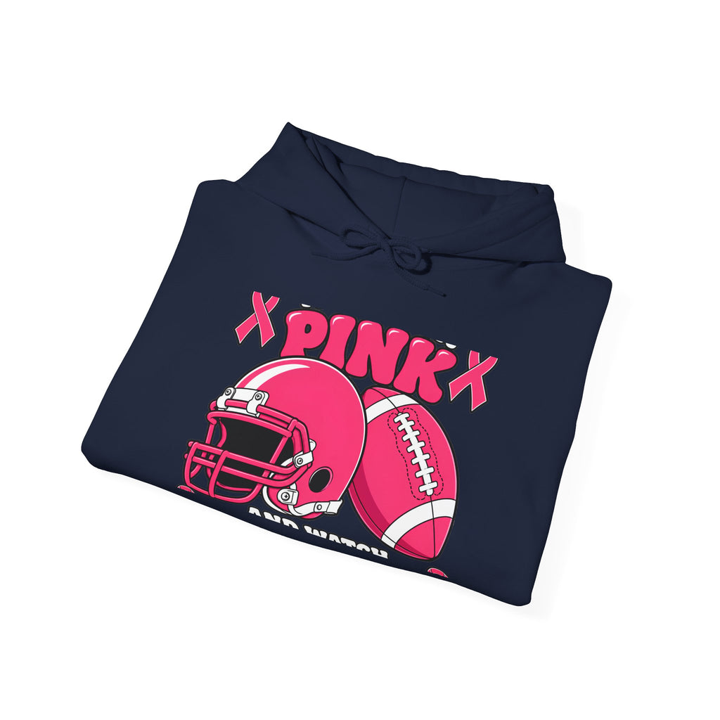 Pink Football Helmet Hoodie — "X PINK X" Graphic Sweatshirt