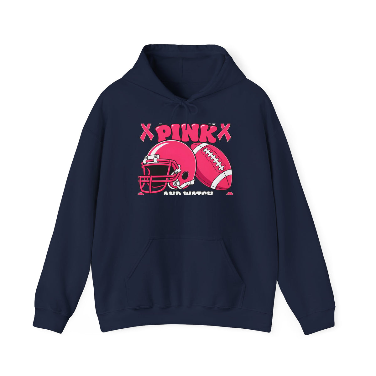 Pink Football Helmet Hoodie — "X PINK X" Graphic Sweatshirt