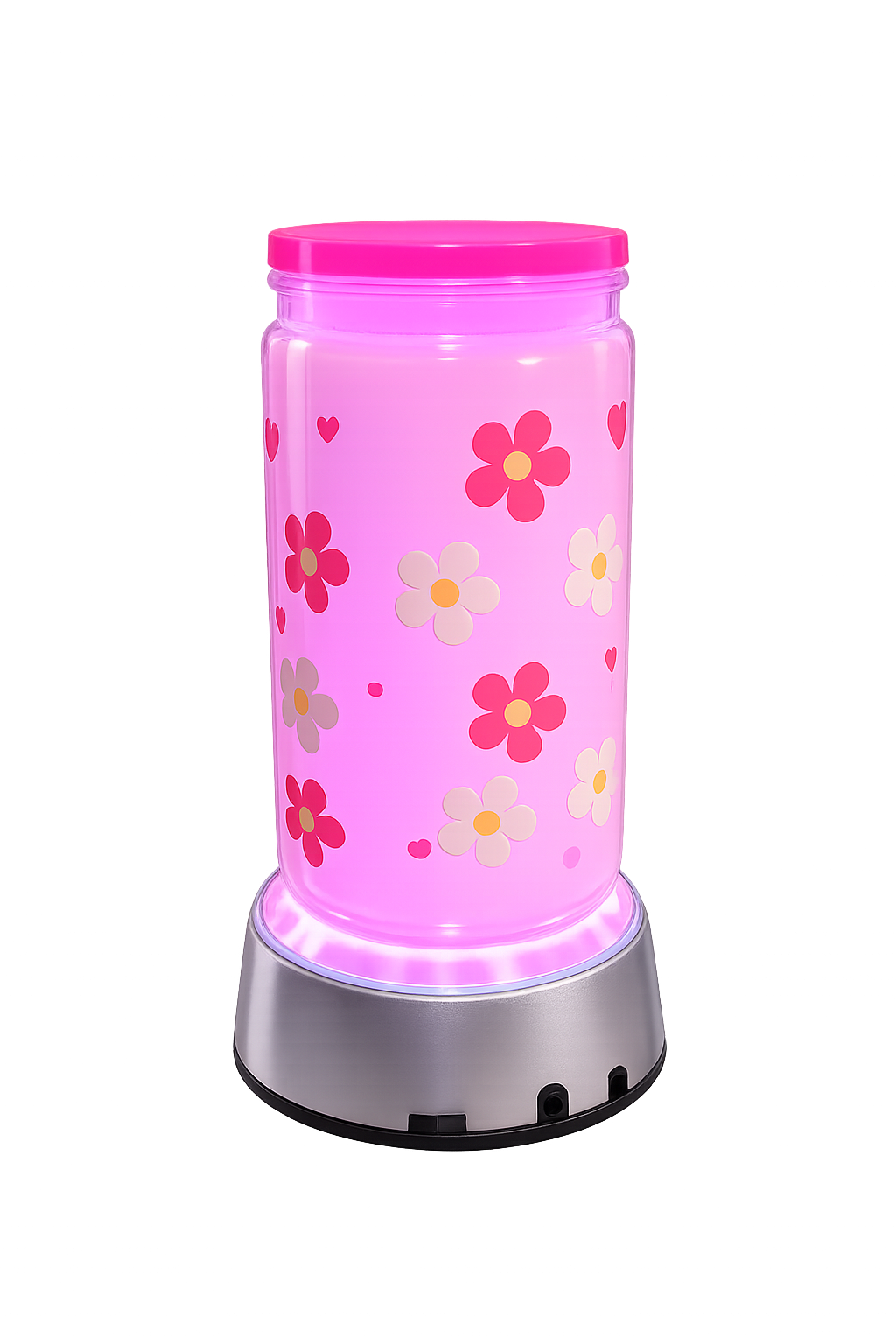 Strawberry Kitty 16oz Acrylic Snowglobe Tumbler | Pink Kawaii Cup | Cute Strawberry Tumbler