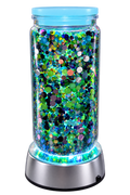 Blue & Green Gem Filled 16oz Snowglobe Tumbler | Handmade Tumbler
