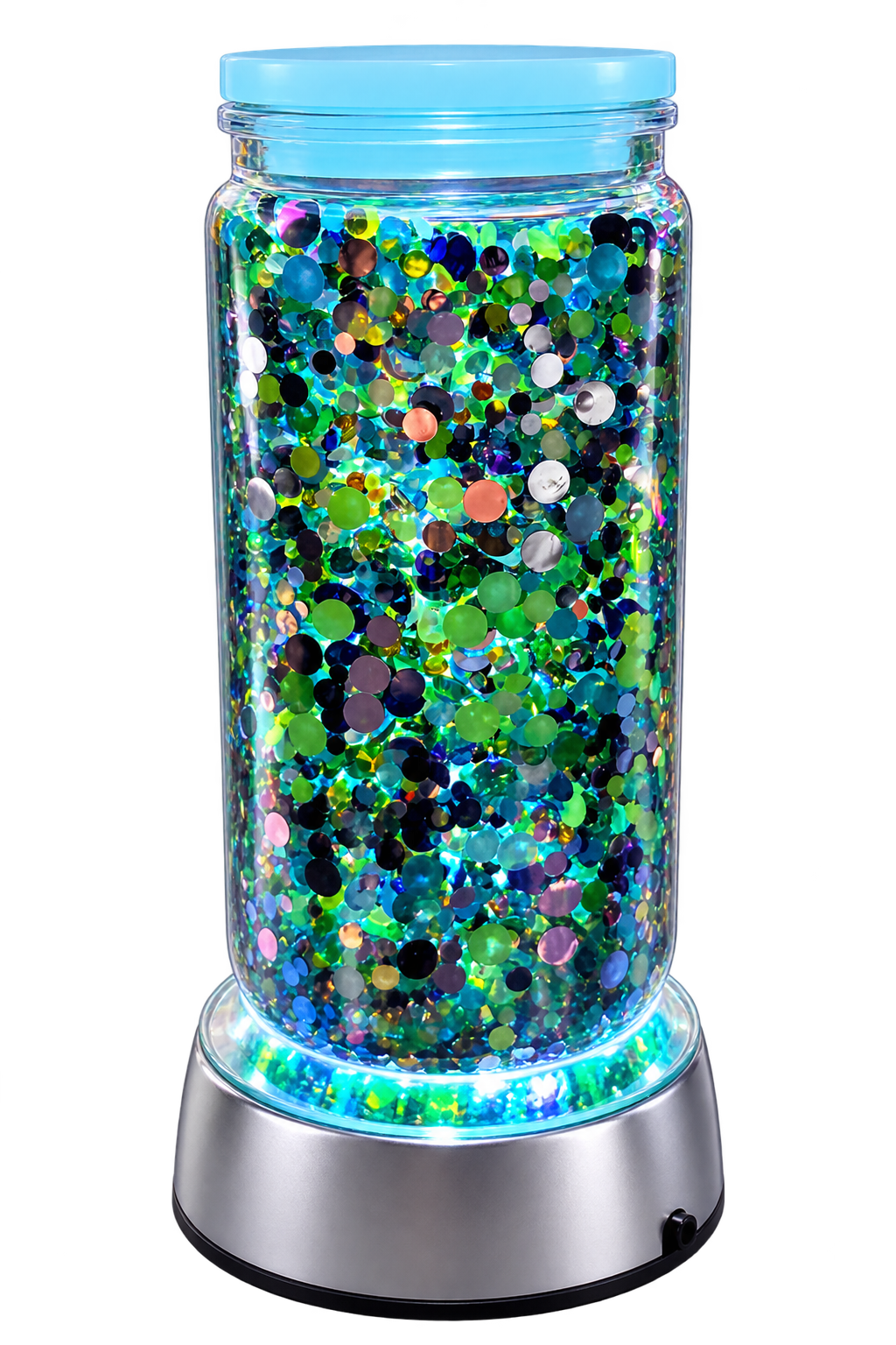 Blue & Green Gem Filled 16oz Snowglobe Tumbler | Handmade Tumbler