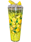 24oz Lemon Drop Lava Snow Globe Tumbler – Lemon & Ice Topper 🍋